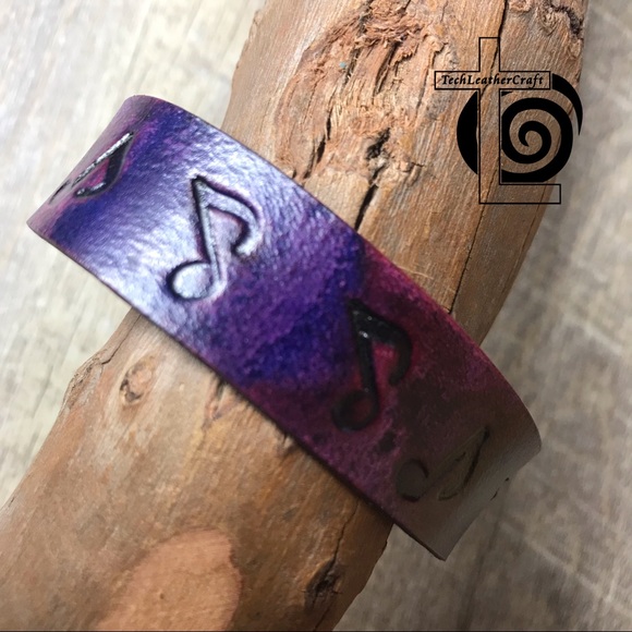techleathercraft handmade Jewelry - Sold-HP✨ Tie-dye music notes leather bracelet